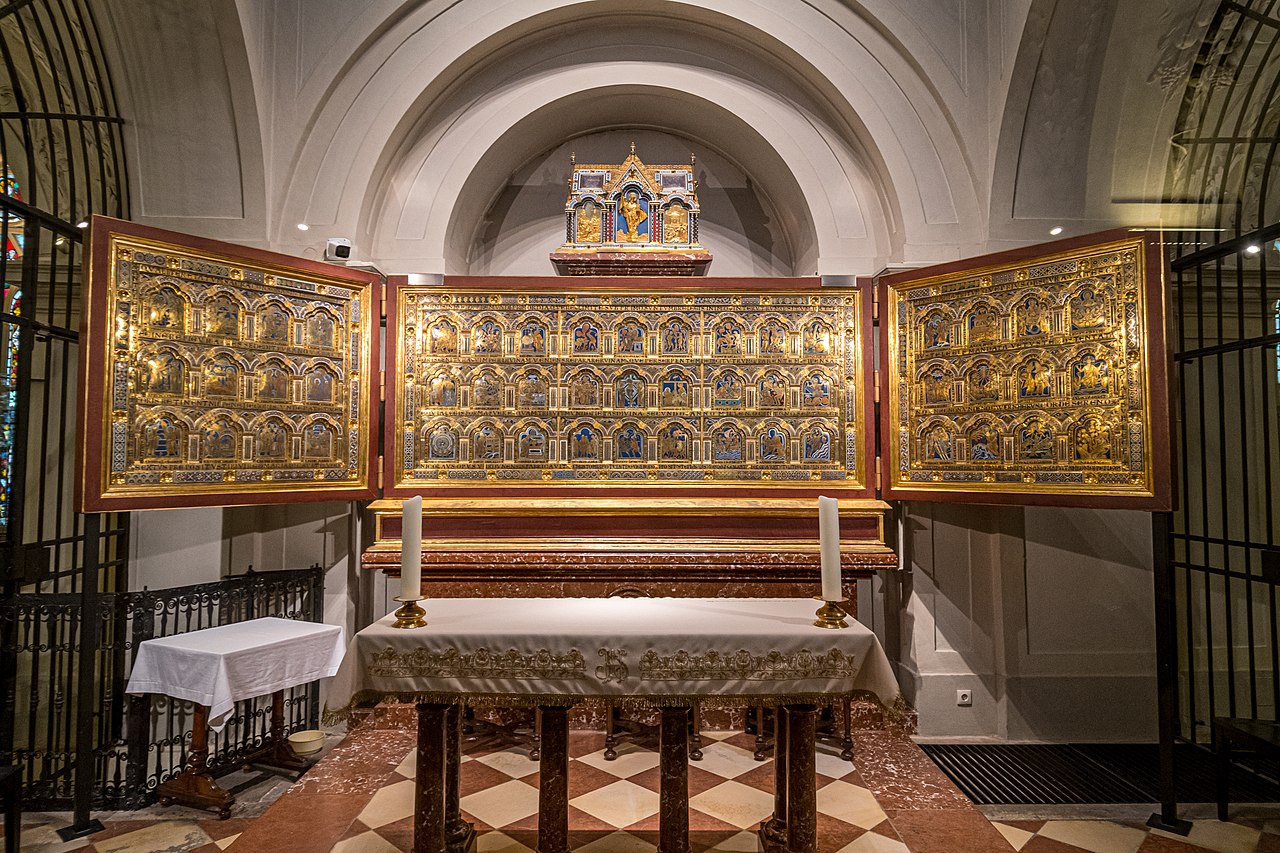 Nicolas de Verdun, Altare di Klosterneuburg (1181; bronzo dorato e smalto; Klosterneuburg, chiesa abbaziale)
