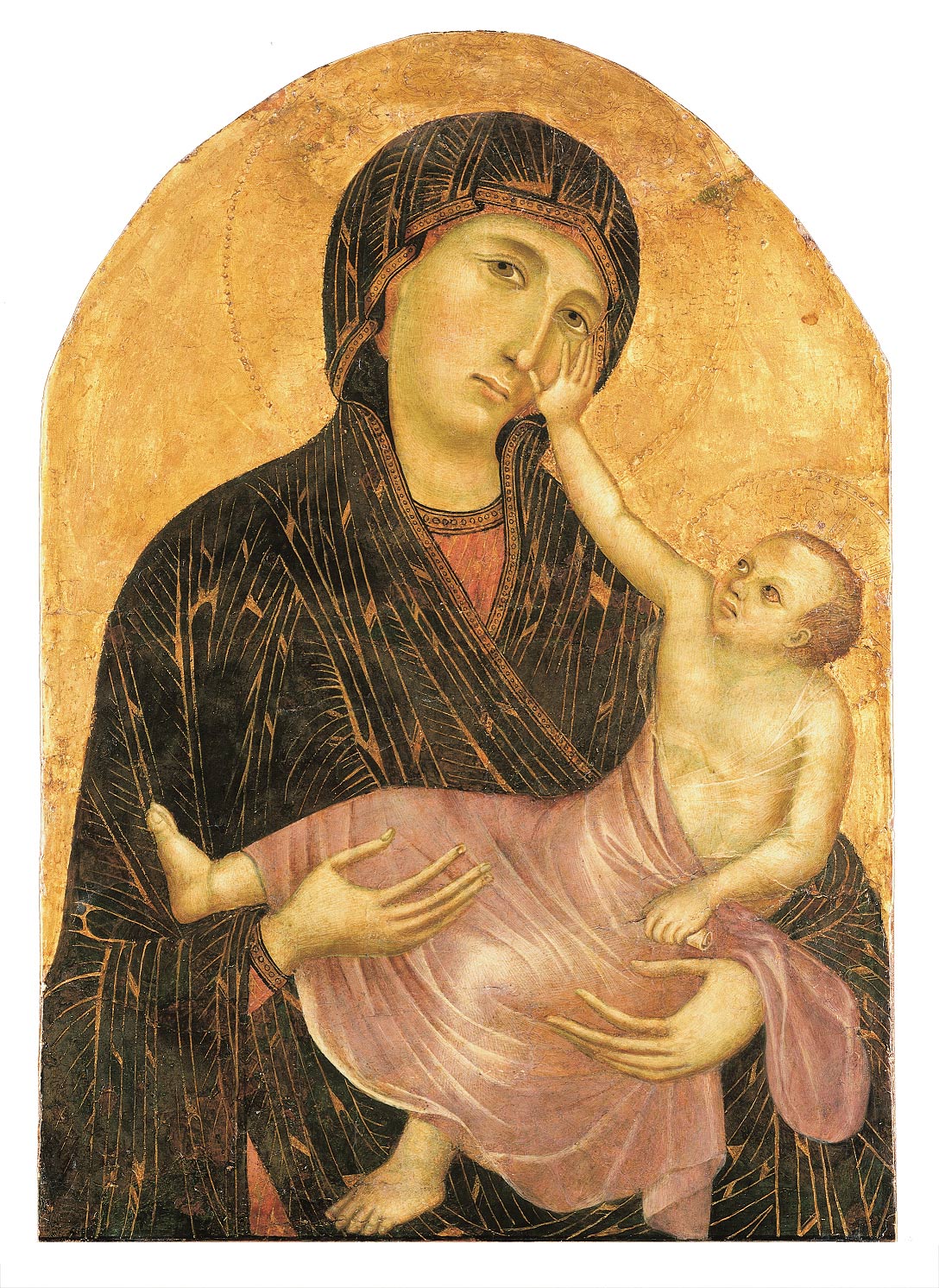 Cimabue e Giotto di Bondone?, Madonna col Bambino (1285 circa; tempera su tavola, 68 x 47 cm; Castelfiorentino, Museo di Arte Sacra di Santa Verdiana) 
