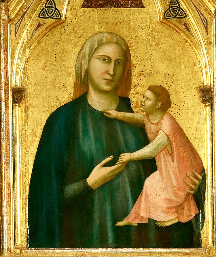 Giotto di Bondone, Polittico di Badia, dettaglio della Madonna col Bambino
