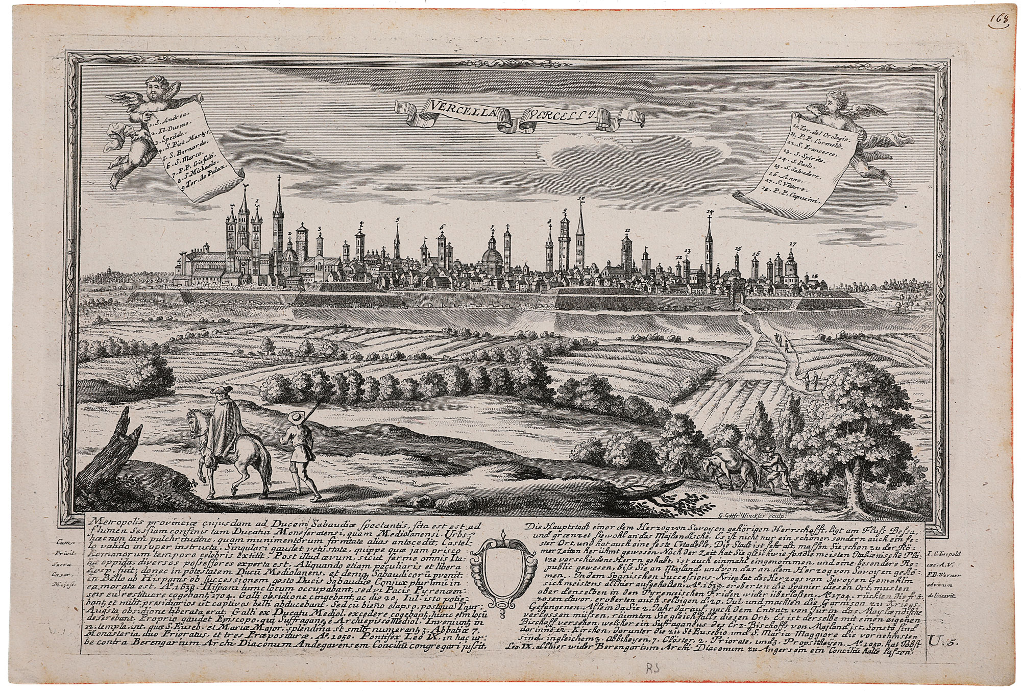 Vercelli Turrita (Augusta, 1730-1745; incisione, 330 x 225 mm; Vercelli, Biblioteca diocesana Agnesiana)
