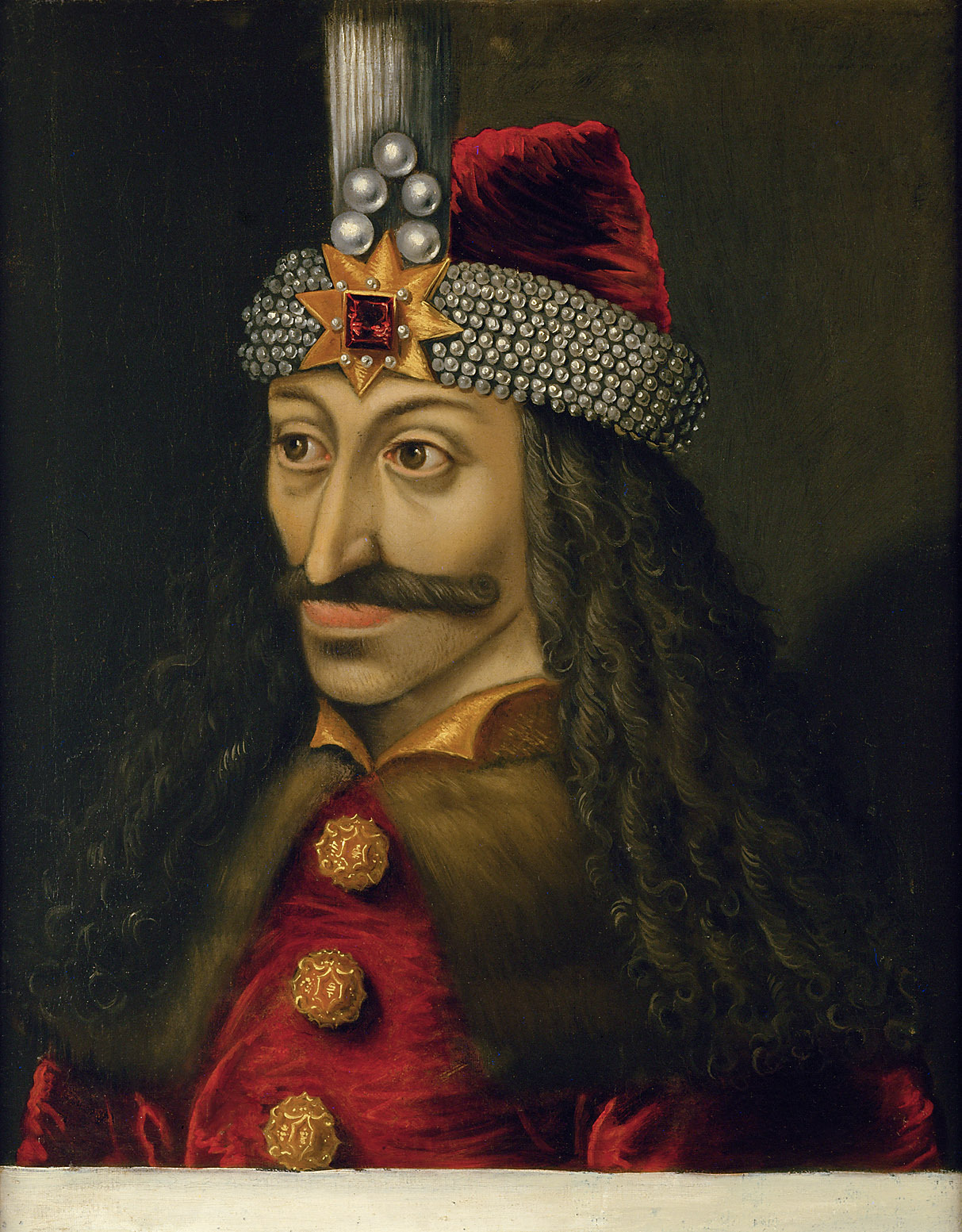 Ambito tedesco, Ritratto di Vlad III di Valacchia (seconda metÃ  del XVI secolo; olio su tela, 60 x 50 cm; Innsbruck, Castello di Ambras)
