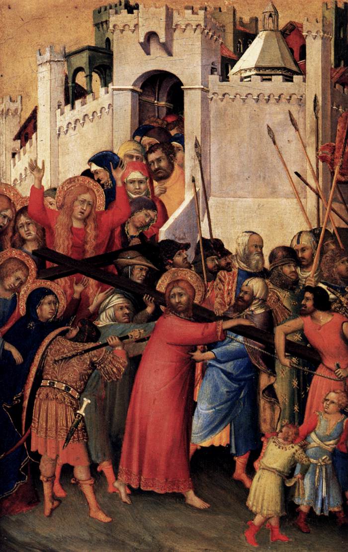 Simone Martini, Andata al Calvario, dal Polittico Orsini (1333-1335; tempera e oro su tavola, 29,5 x 20,5 cm; Parigi, Louvre)
 Simone Martini, Andata al Calvario, dal Polittico Orsini (1333-1335; tempera e oro su tavola, 29,5 x 20,5 cm; Parigi, Louvre)