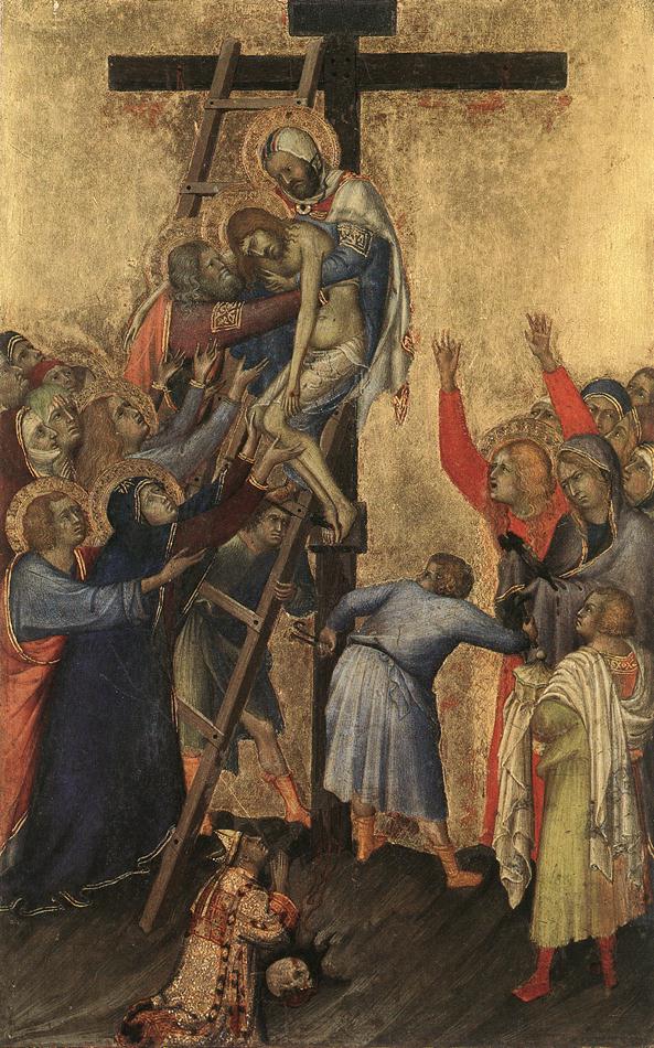 Simone Martini, Deposizione, dal Polittico Orsini (1333-1335; tempera e oro su tavola, 29,5 x 20,5 cm; Anversa, Koninklijk Museum voor Schone Kunsten)
 Simone Martini, Deposizione, dal Polittico Orsini (1333-1335; tempera e oro su tavola, 29,5 x 20,5 cm; Anversa, Koninklijk Museum voor Schone Kunsten)
