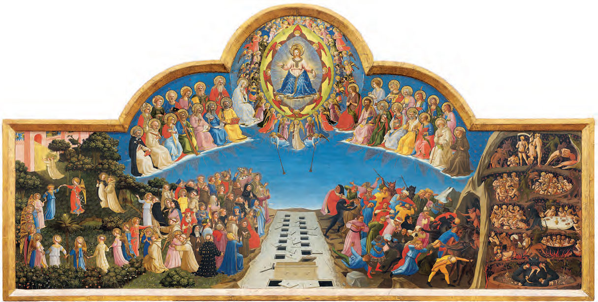 Beato Angelico, Giudizio Universale (1425-1428; tempera su tavola, 105 x 210 cm; Firenze, Museo di San Marco)
