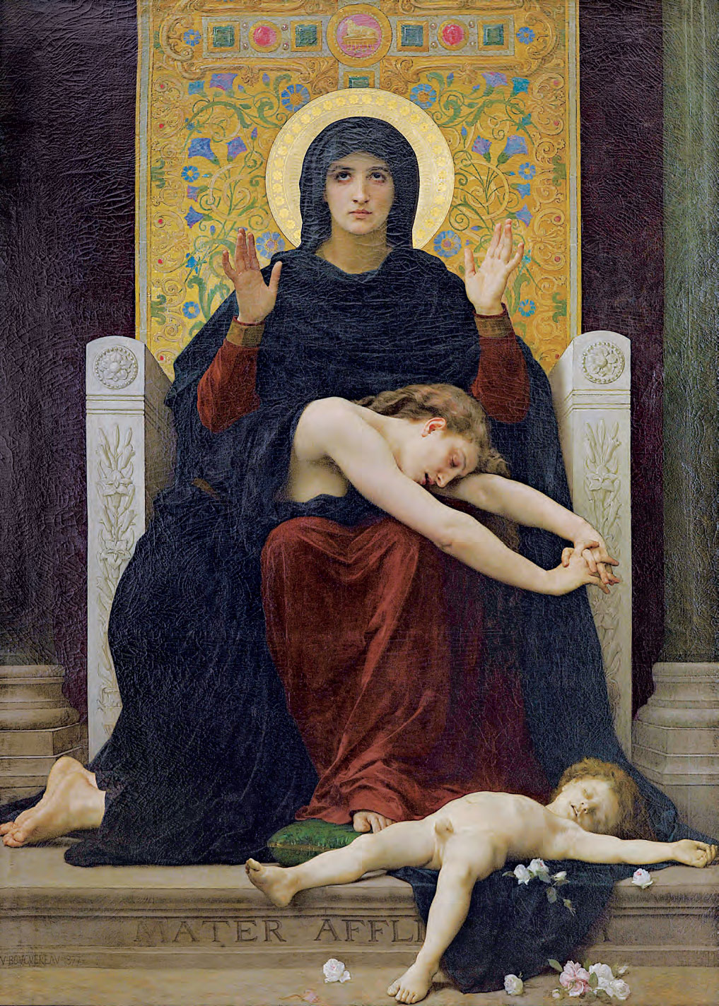 William-Adolphe Bouguereau, Vergine consolatrice (1877; olio su tela, 204 x 148 cm; Parigi, Musée d’Orsay, in deposito presso il Musée des Beaux-Arts, Strasburgo)
