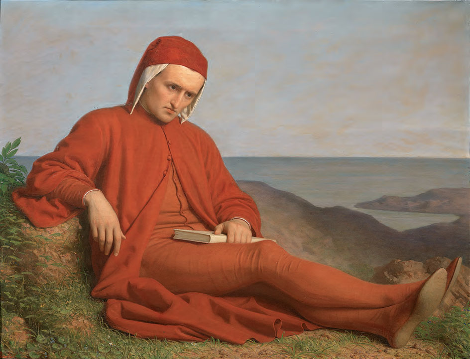 Domenico Petarlini, Dante in esilio (1860 circa; olio su tela, 76 x 96 cm; Firenze, Gallerie degli Uffizi, Palazzo Pitti, Galleria d’Arte Moderna)
 Domenico Petarlini, Dante in esilio (1860 circa; olio su tela, 76 x 96 cm; Firenze, Gallerie degli Uffizi, Palazzo Pitti, Galleria d’Arte Moderna)