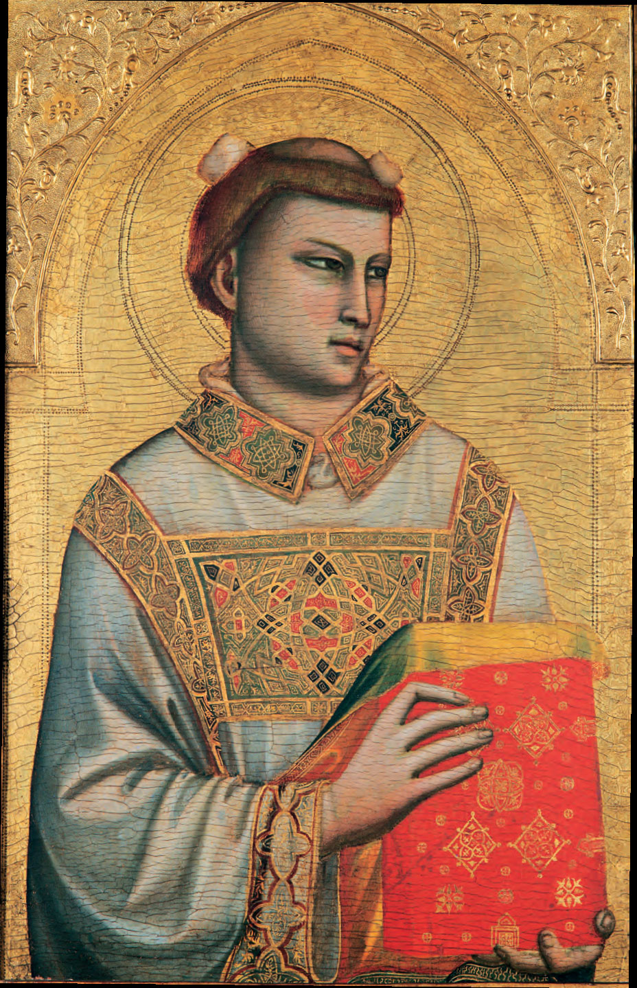 Giotto, Santo Stefano (1325-1330; tempera e oro su tavola, 83,5 x 54 cm; Firenze, Museo Horne)
