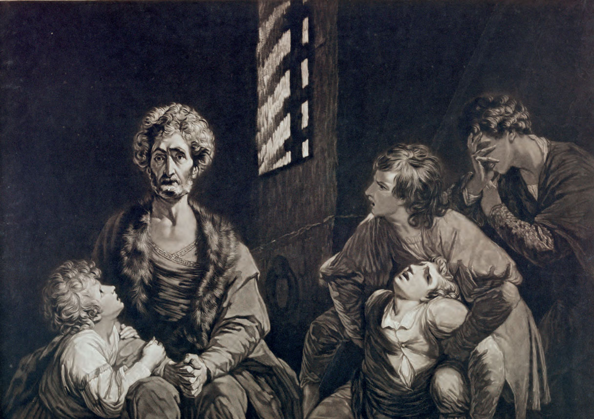 John Dixon (da Joshua Reynolds), Ugolino (1774; incisione a mezzotinto, 505 x 625 mm; Roma, Istituto centrale per la grafica, deposito Accademia Nazionale dei Lincei)
