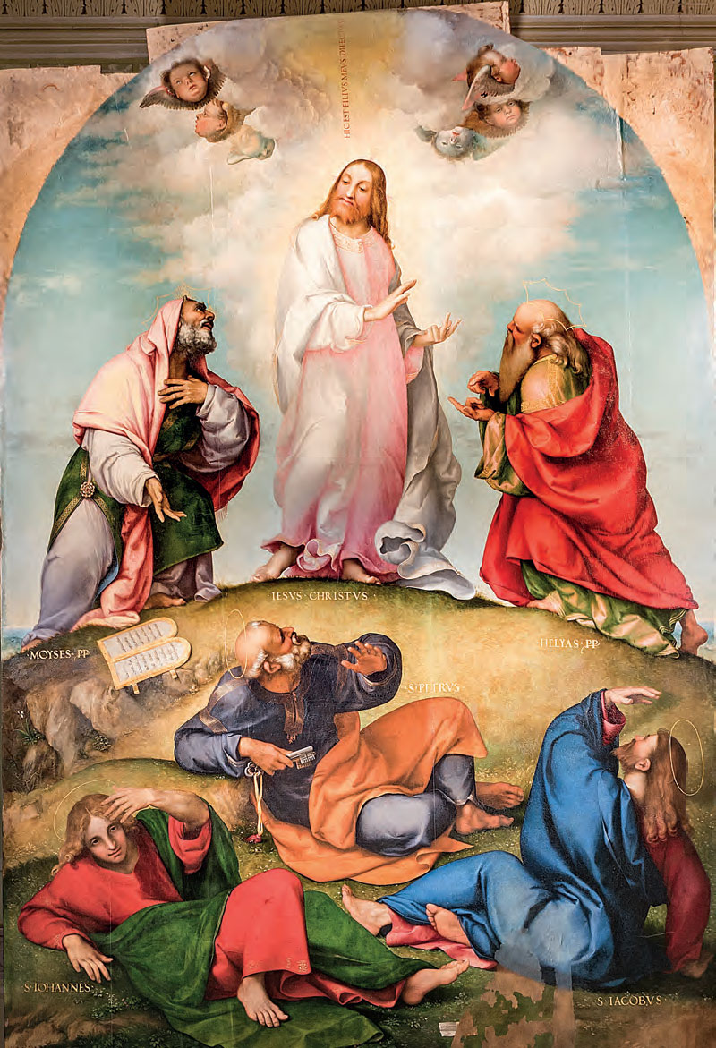 Lorenzo Lotto, Trasfigurazione (1511 circa; olio su tavola, 302 x 212 cm; Recanati, Museo Civico Villa Colloredo Mels)
