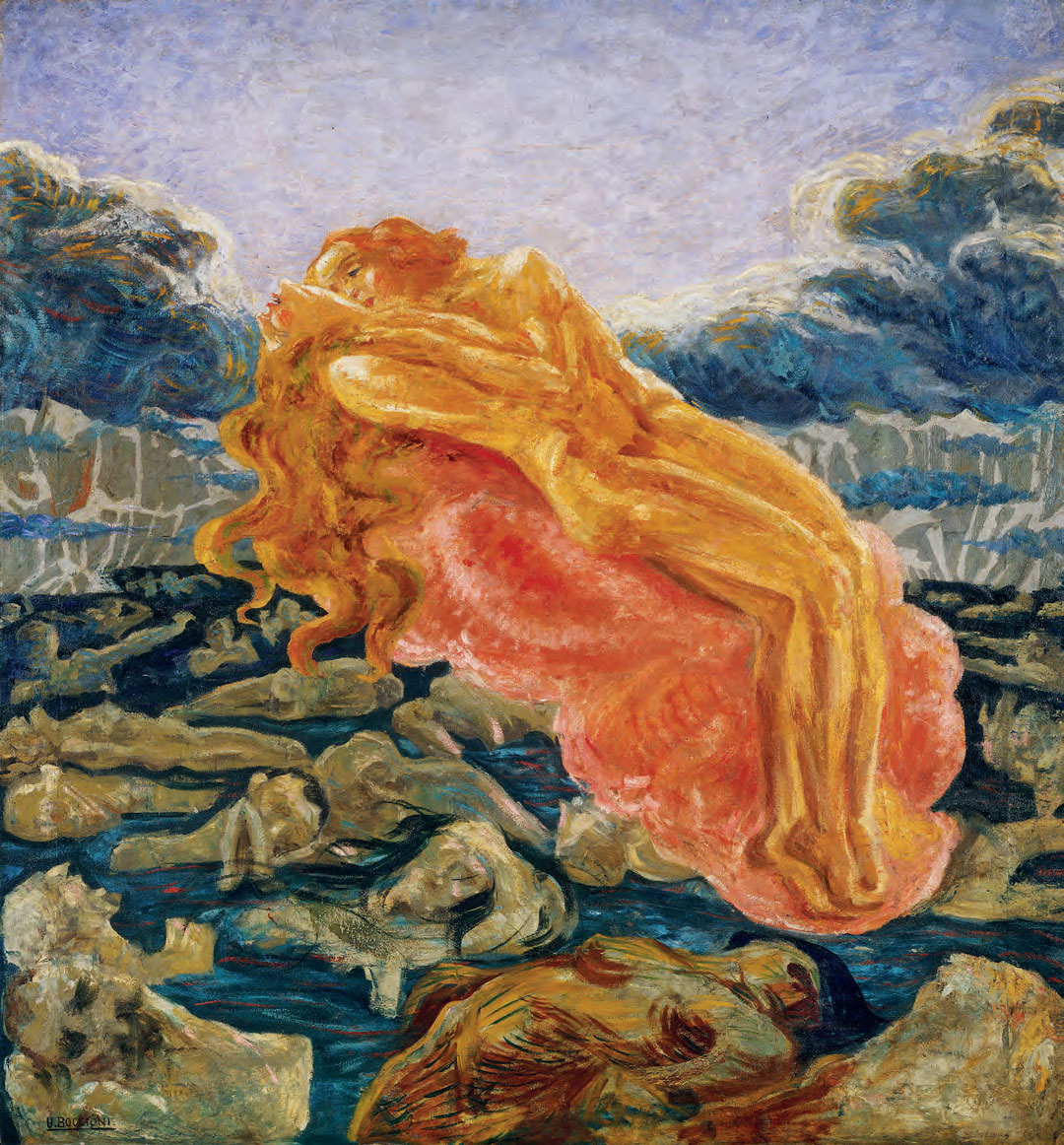Umberto Boccioni, Il sogno (Paolo e Francesca) (1908-1909; olio su tela, 140 x 130 cm; collezione privata)
