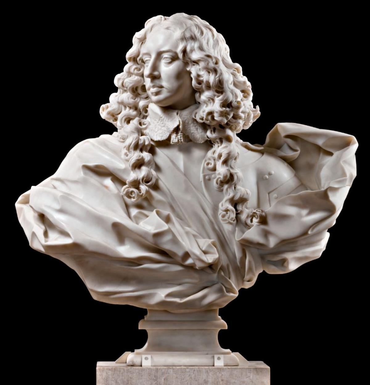 Gian Lorenzo Bernini, Busto di Francesco I d'Este (1651; marmo, 98 x 106 x 50 cm; Modena, Galleria Estense, inv. 565). Opera non in mostra
