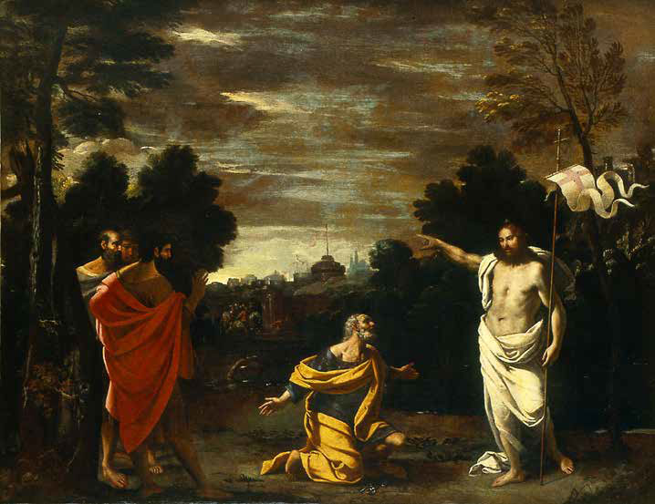 Ludovico Lana, Domine, quo vadis? (olio su tela, 79 x 104; cm Modena, Museo Civico dÂ’Arte, inv. 36)

