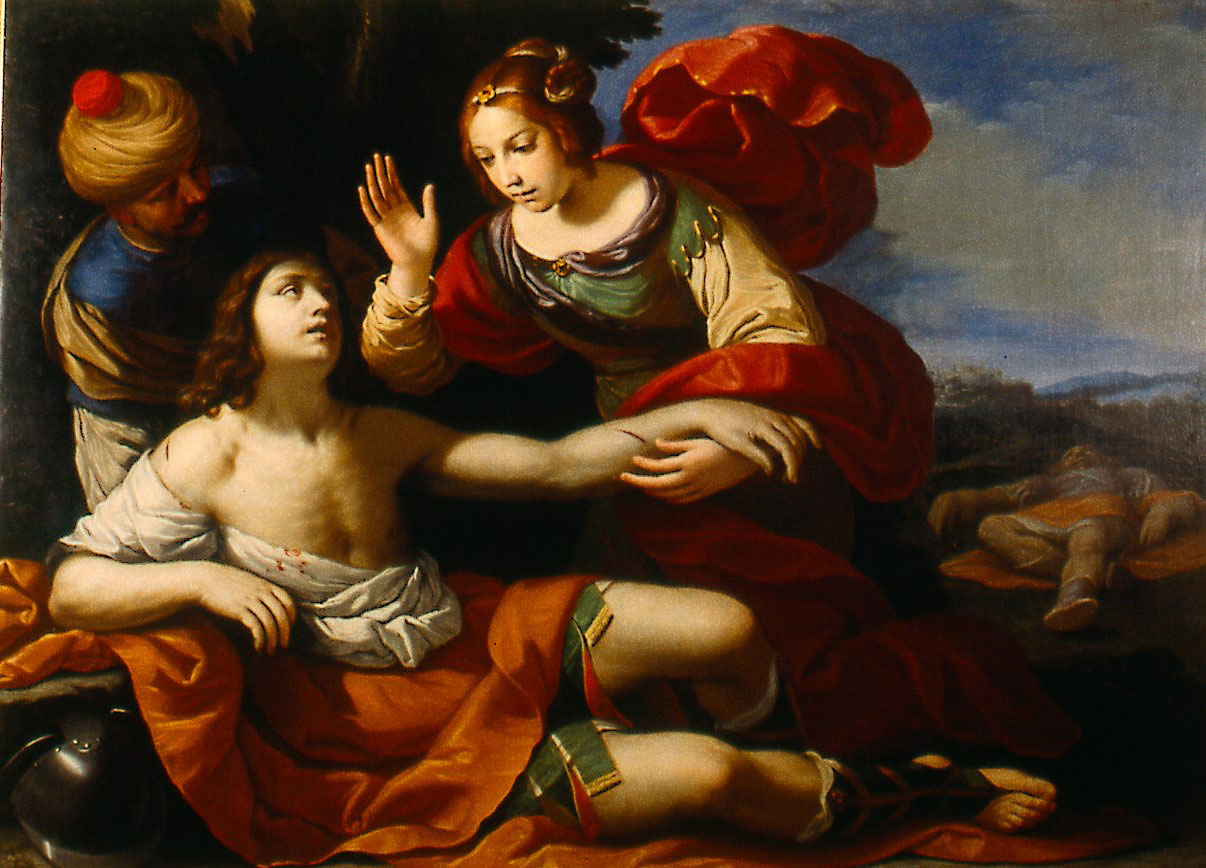 Ludovico Lana, Erminia ritrova Tancredi ferito (olio su tela, 120 x 167 cm; Modena, Museo Civico dÂ’Arte, inv. 37)
