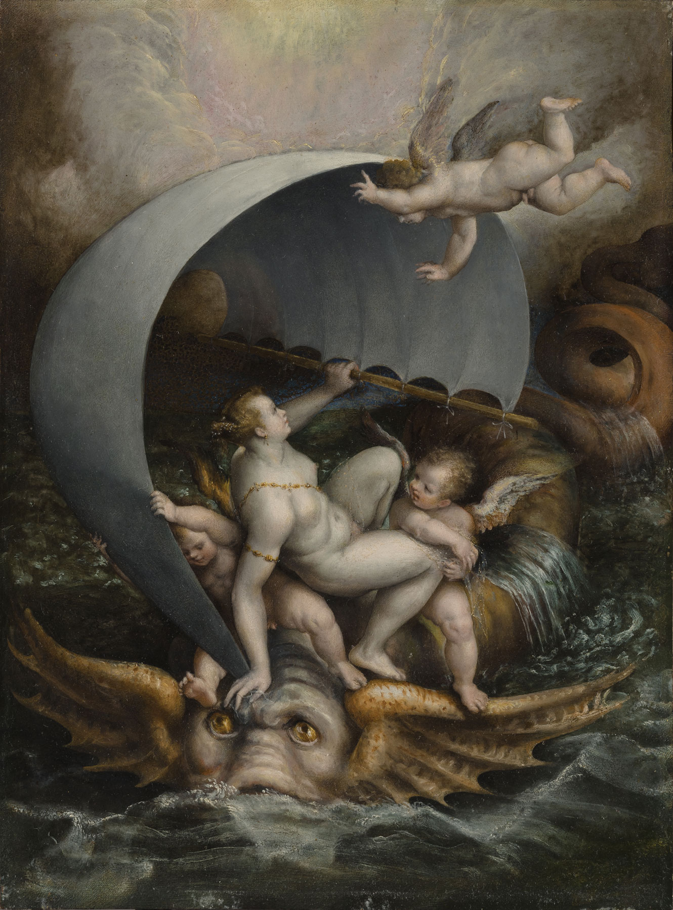 Lavinia Fontana, Galatea e amorini cavalcano onde della tempesta su un mostro marino (1590 circa; olio su rame, 48 x 36,5 cm; Collezione privata)
 Lavinia Fontana, Galatea e amorini cavalcano onde della tempesta su un mostro marino (1590 circa; olio su rame, 48 x 36,5 cm; Collezione privata)