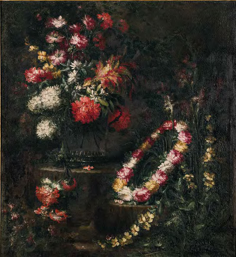 Margherita Volò, Vaso con fiori e ghirlanda di fiori (1685; olio su tela, 116 x 106,5 cm; Varallo, Palazzo dei Musei, Pinacoteca, inv. 3424-2014)
 Margherita Volò, Vaso con fiori e ghirlanda di fiori (1685; olio su tela, 116 x 106,5 cm; Varallo, Palazzo dei Musei, Pinacoteca, inv. 3424-2014)