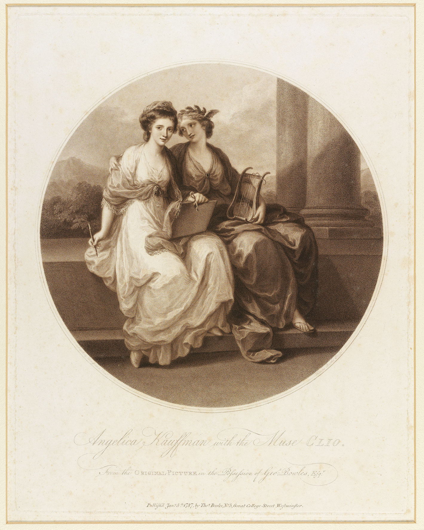 Angelika Kauffmann, Kauffmann e la musa Clio (1787; Schwarzenberg, Angelika Kauffmann Museum). Foto di Robert Fressler
