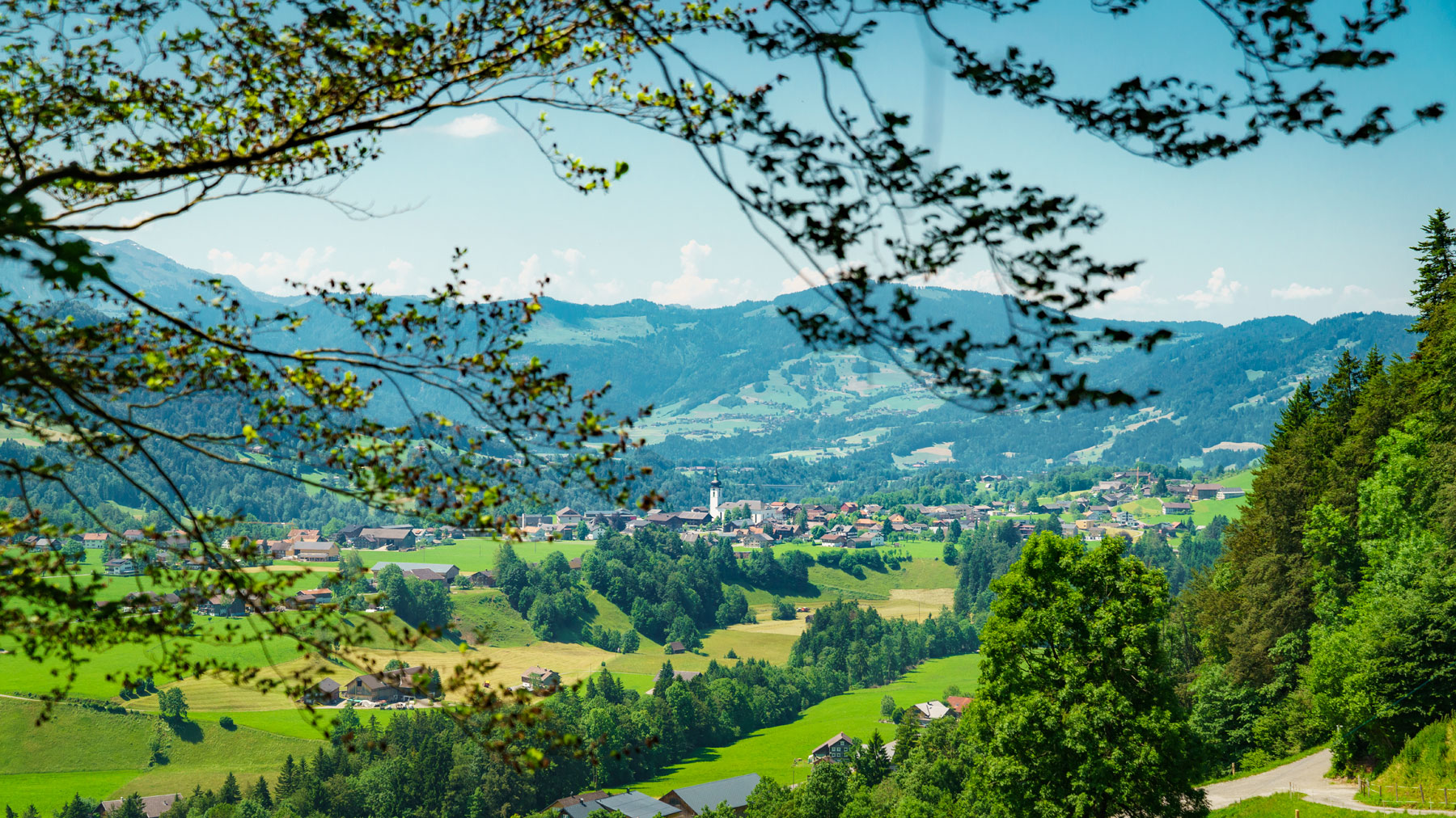 View of Hittisau in the Bregenzerwald Â©Oesterreich Werbung / Dietmar Denger