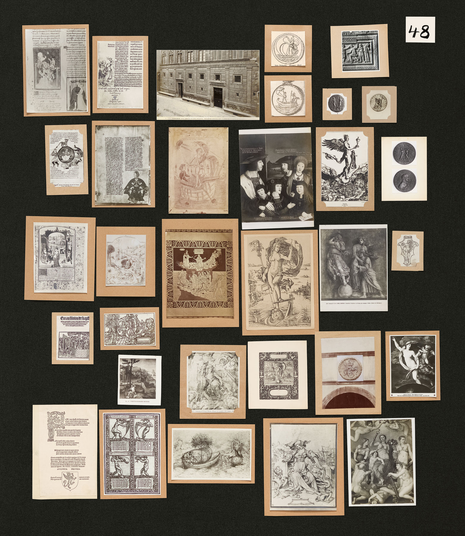 Aby Warburg, Mnemosyne, tavola 70: Pathos barocco nel ratto (1927 circa; riproduzione dell’originale; Londra, The Warburg Institute). Ricostruzione di Axel Heil e Roberto Ohrt, 2020 Foto: Tobias Wootton © The Warburg Institute, London
 Aby Warburg, Mnemosyne, tavola 70: Pathos barocco nel ratto (1927 circa; riproduzione dell’originale; Londra, The Warburg Institute). Ricostruzione di Axel Heil e Roberto Ohrt, 2020 Foto: Tobias Wootton © The Warburg Institute, London
