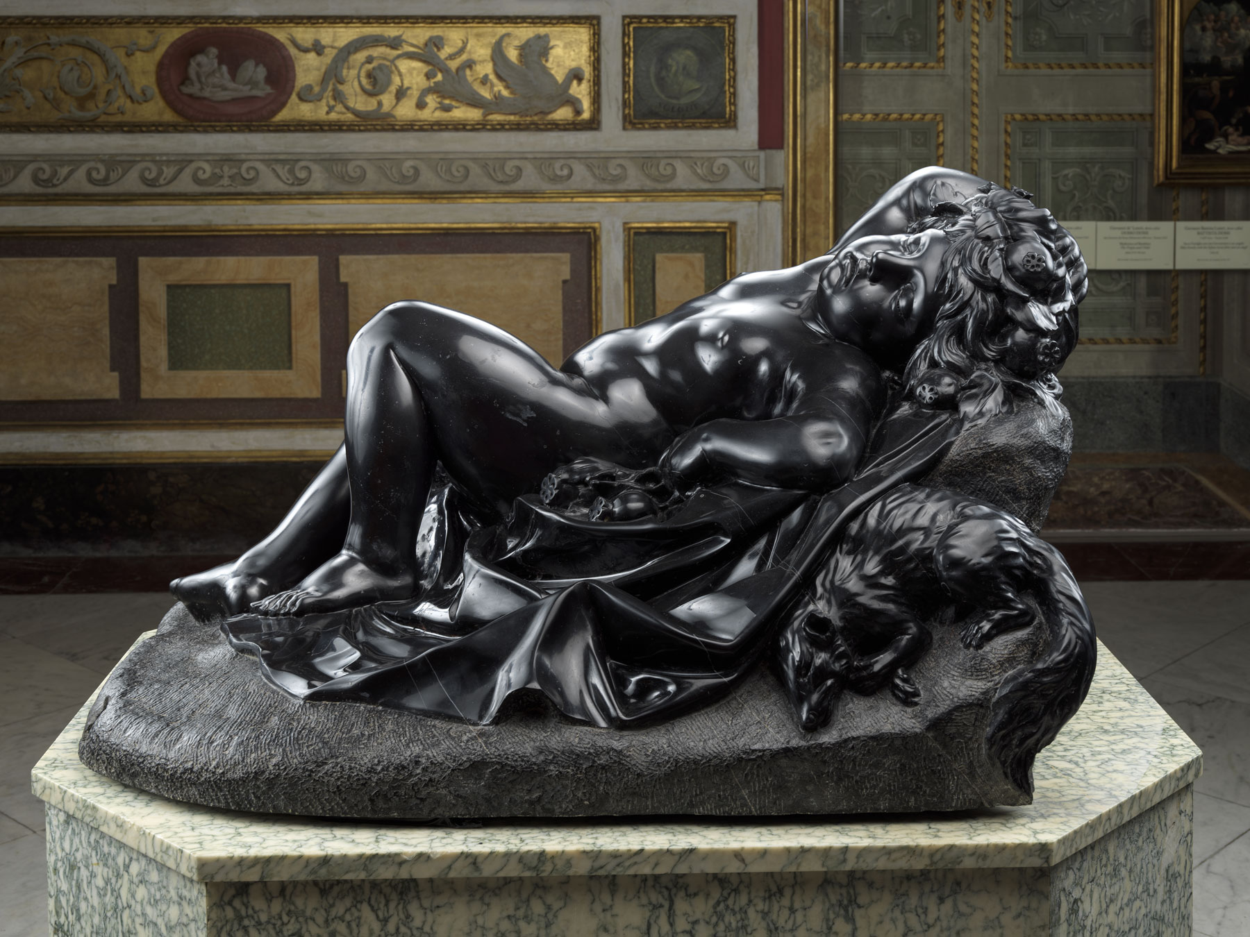 Alessandro Algardi, Allegoria del Sonno (1635 – 1639; marmo nero antico, 48 x 90 cm; Roma, Galleria Borghese)
 Alessandro Algardi, Allegoria del Sonno (1635 – 1639; marmo nero antico, 48 x 90 cm; Roma, Galleria Borghese)