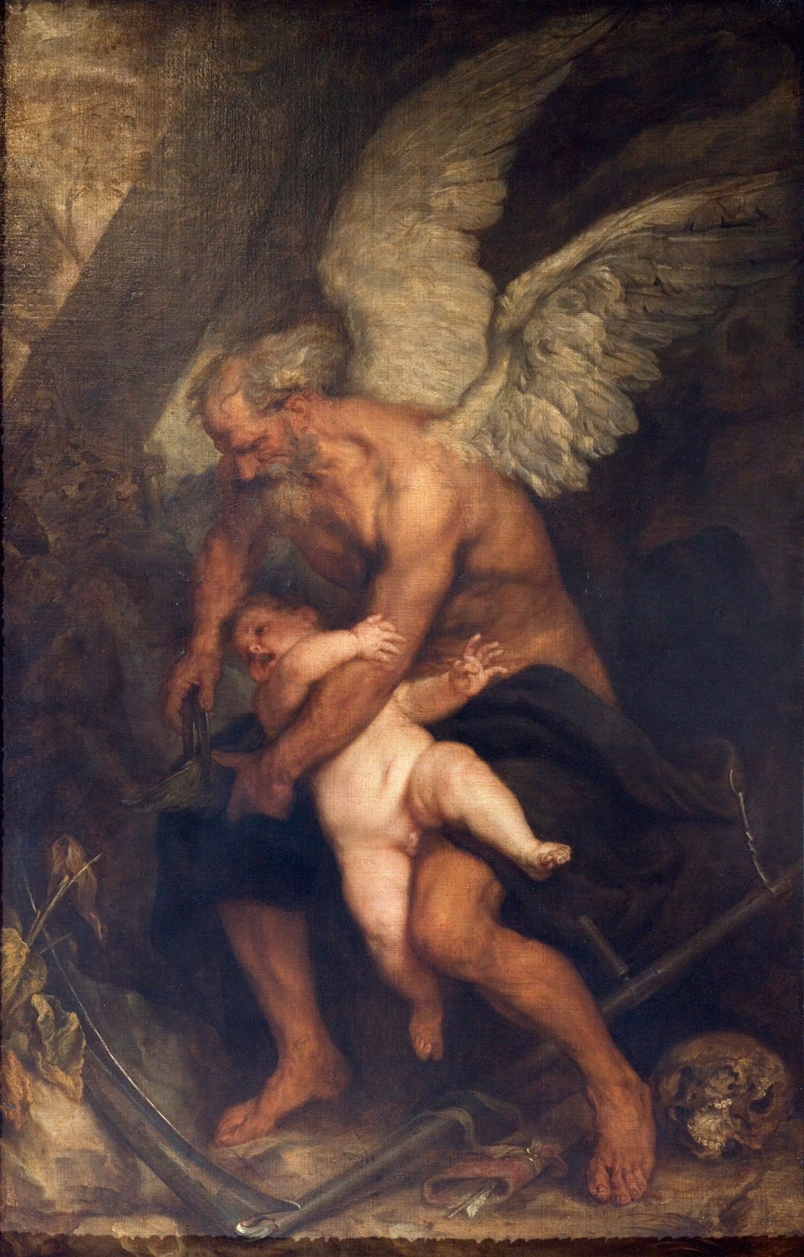Antoon Van Dyck, Il tempo taglia le ali all’Amore (1627 circa; olio su tela, 187 x 120,5 cm; Parigi, Institut de France, Musée Jacquemart-André) © Christophe Recoura
 Antoon Van Dyck, Il tempo taglia le ali all’Amore (1627 circa; olio su tela, 187 x 120,5 cm; Parigi, Institut de France, Musée Jacquemart-André) © Christophe Recoura