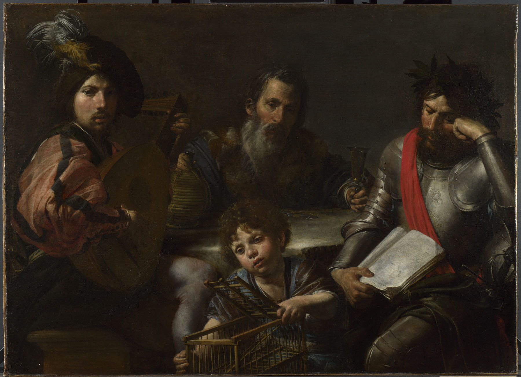 Valentin de Boulogne, Le quattro età dell’uomo (1629 circa; olio su tela, 96,5 x 134 cm; Londra, The National Gallery)
 Valentin de Boulogne, Le quattro età dell’uomo (1629 circa; olio su tela, 96,5 x 134 cm; Londra, The National Gallery)