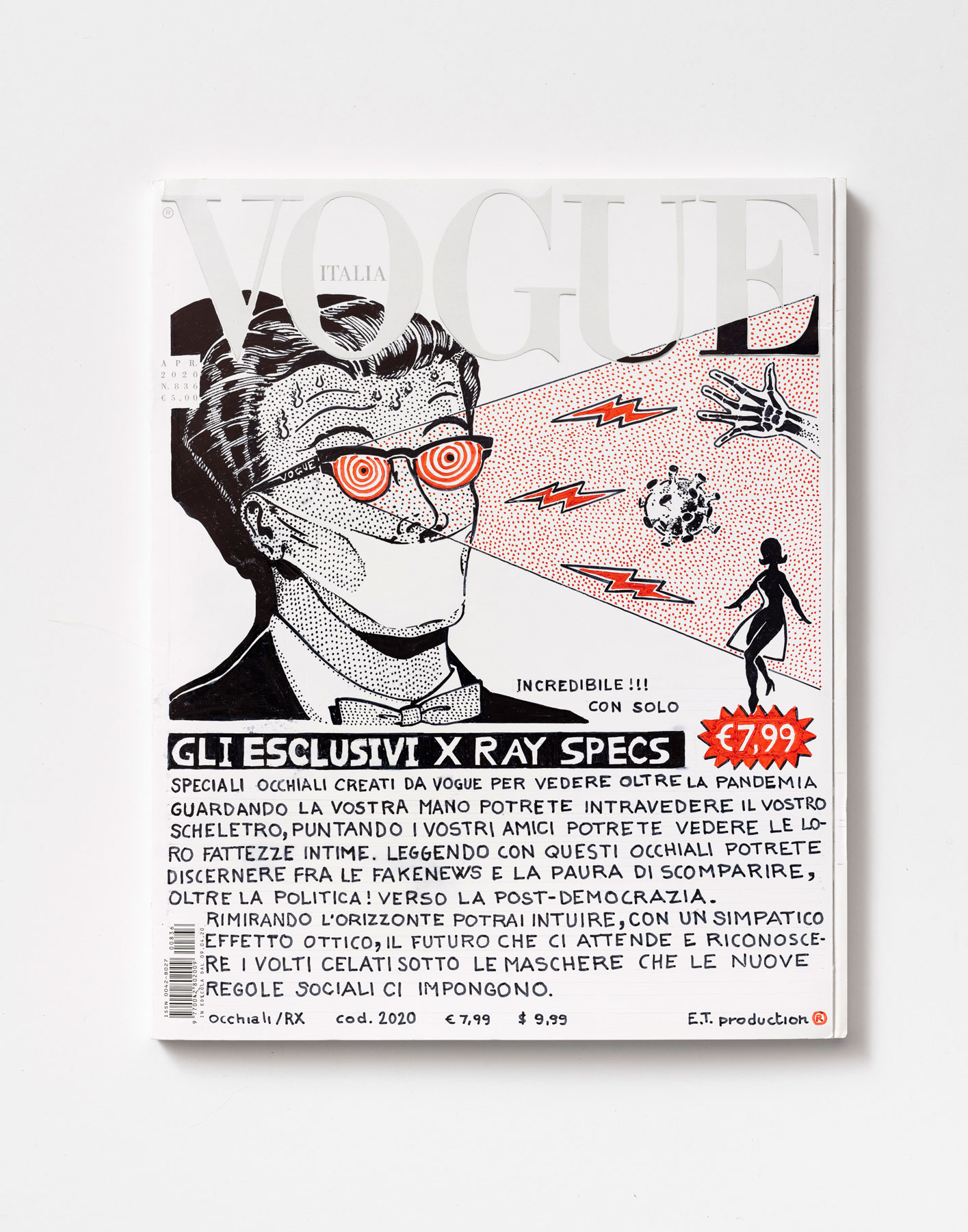 Eugenio Tibaldi, See beyond (2020; pennarello permanente su copertina). Courtesy l’artista. Foto di Giorgio Benni
