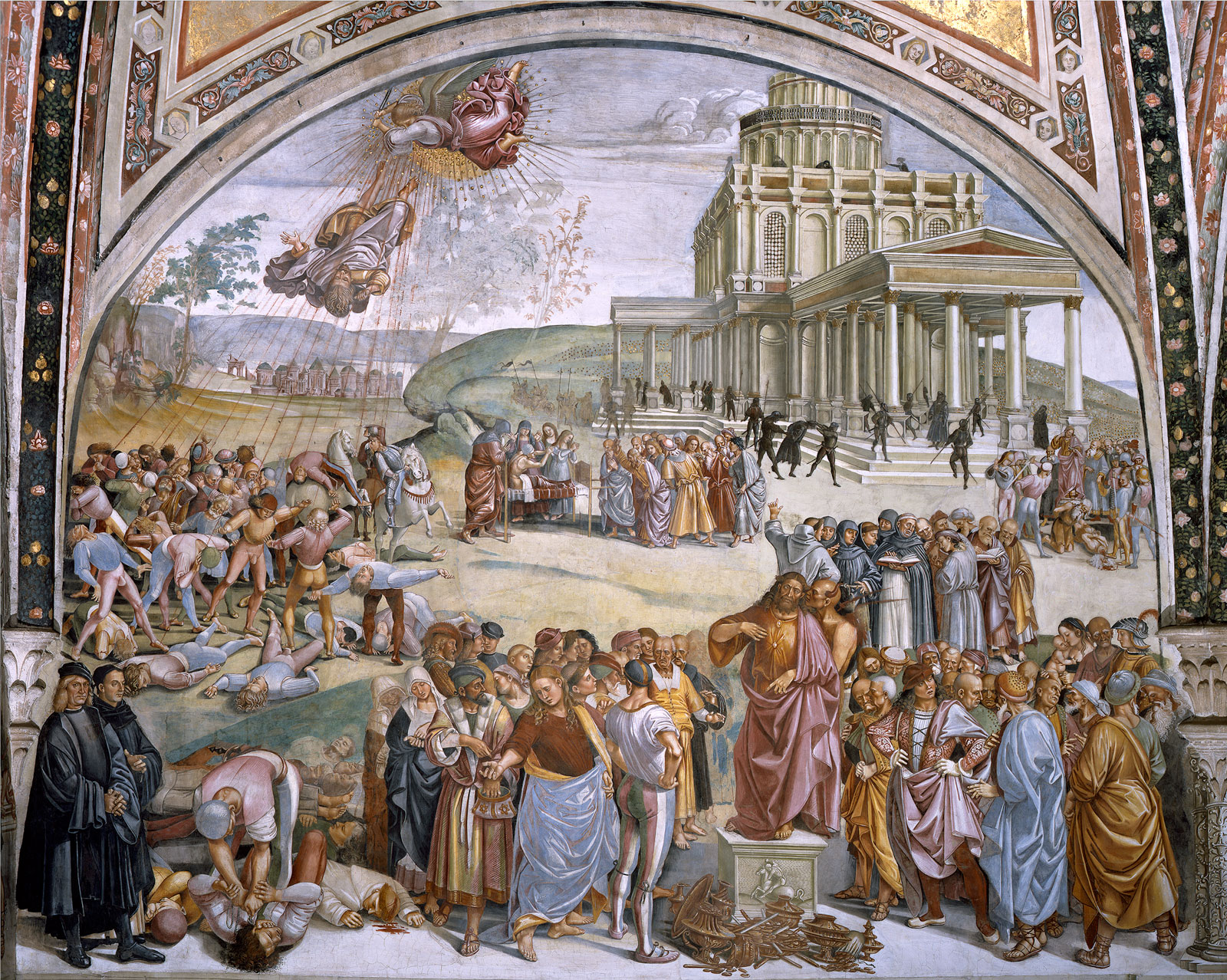 Luca Signorelli, La predica dellÂ’Anticristo (1499-1504; affresco; Orvieto, Duomo, Cappella Nova)

