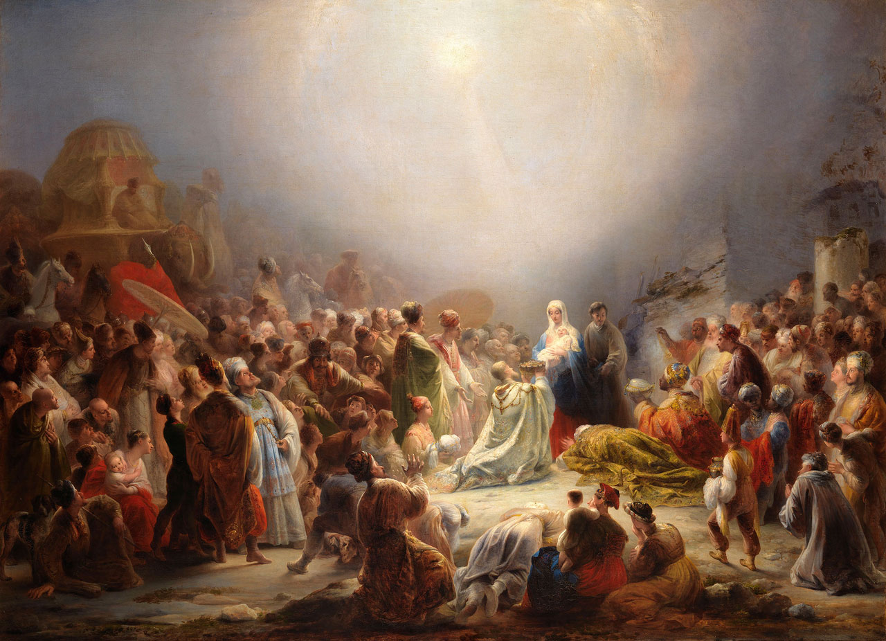 Domingos Sequeira, Adorazione dei magi (1828; olio su tela, 100 x 140 cm; Lisbona, Museu nacional de arte antiga)
