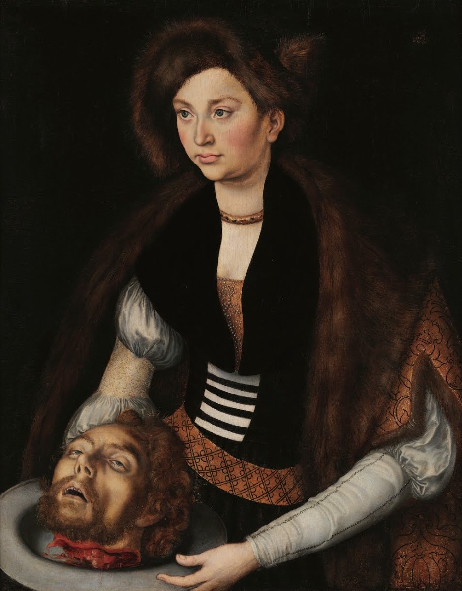 Lucas Cranach il Vecchio, SalomÃ¨ con la testa di San Giovanni Battista (1510 circa; olio su tavola, 61 x 49,5 cm; Lisbona, Museu nacional de arte antiga)
