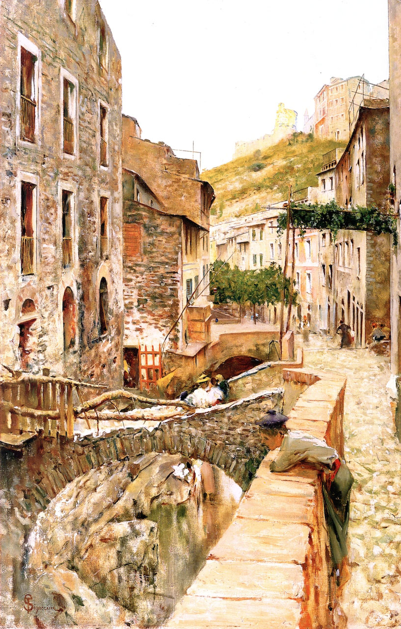 Telemaco Signorini, Il rio a Riomaggiore (1892-1894; olio su tela, 90,5 x 58,5 cm; Viareggio, SocietÃ  di Belle Arti)
