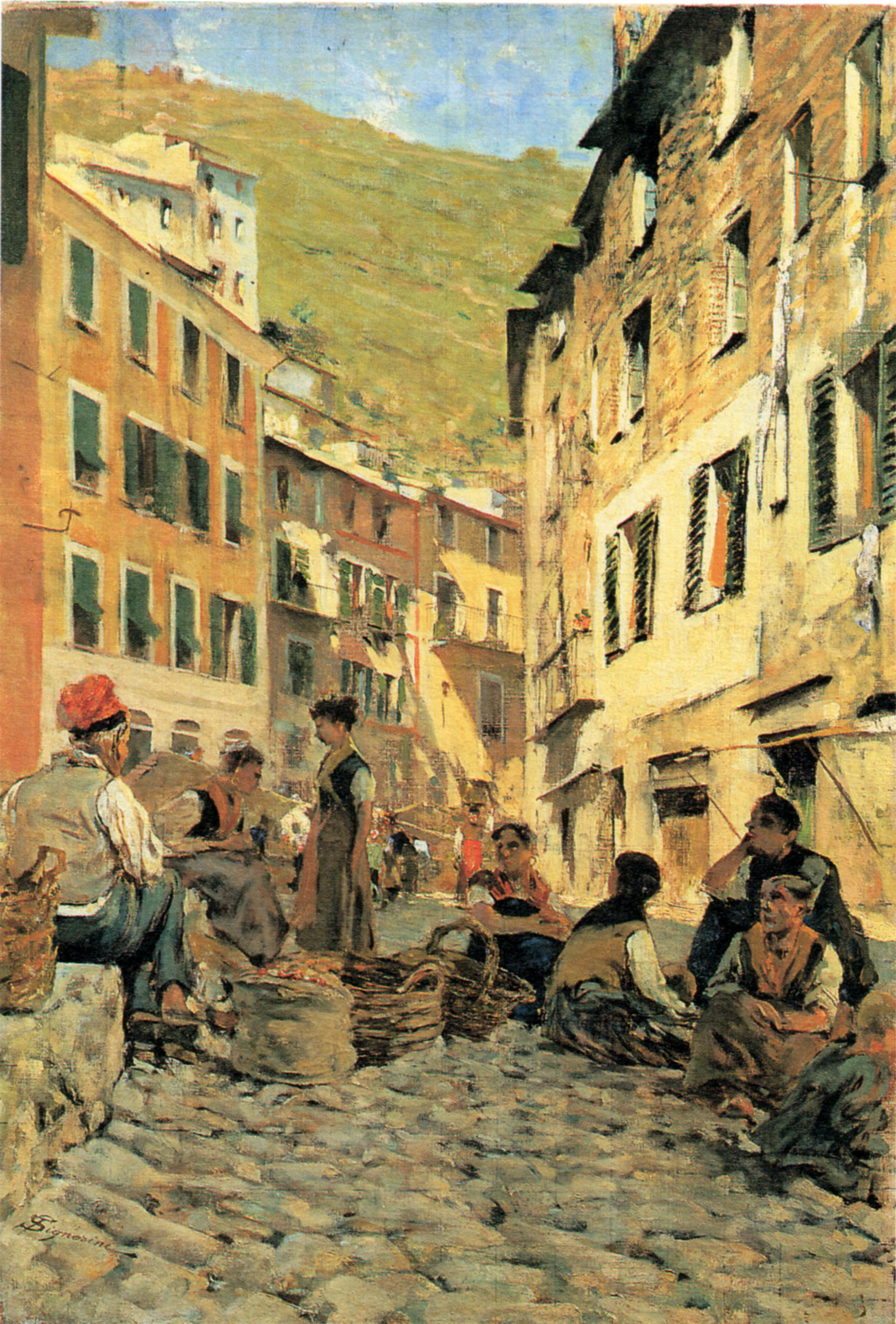 Telemaco Signorini, Riposo a Riomaggiore (1892-1894; olio su tela, 64,5 x 44,5 cm; Collezione privata)
