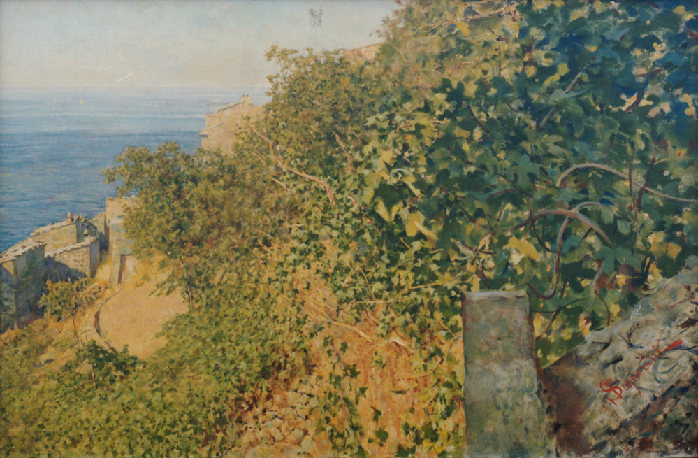 Telemaco Signorini, Vegetazione ligure a Riomaggiore (1894 circa; olio su tela, 58,2 x 90 cm; Genova, Raccolte Frugone)

