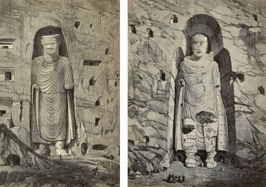 I due Buddha in un'illustrazione di P.J. Maitland pubblicata sulla rivista The London Illustrated (1886)
 I due Buddha in un'illustrazione di P.J. Maitland pubblicata sulla rivista The London Illustrated (1886)