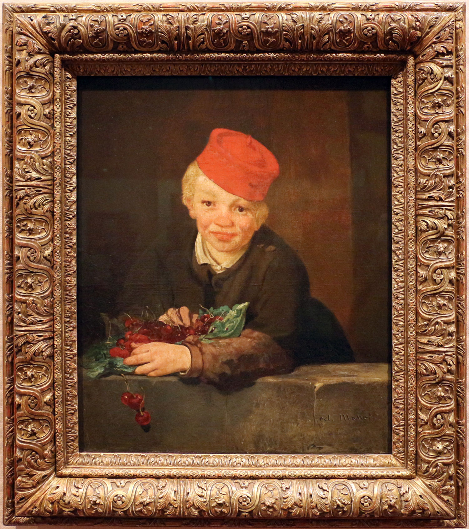 Ã‰douard Manet, Ragazzo con ciliegie (1858; olio su tela, 65,5 x 54,5 cm; Lisbona, Museo Gulbenkian)
