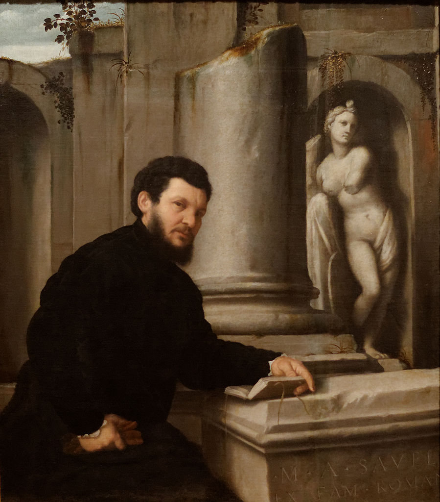 Giovan Battista Moroni, Ritratto di Marco Antonio Savelli (1543-1544; olio su tela, 137 x 112 cm; Lisbona, Museo Gulbenkian)
