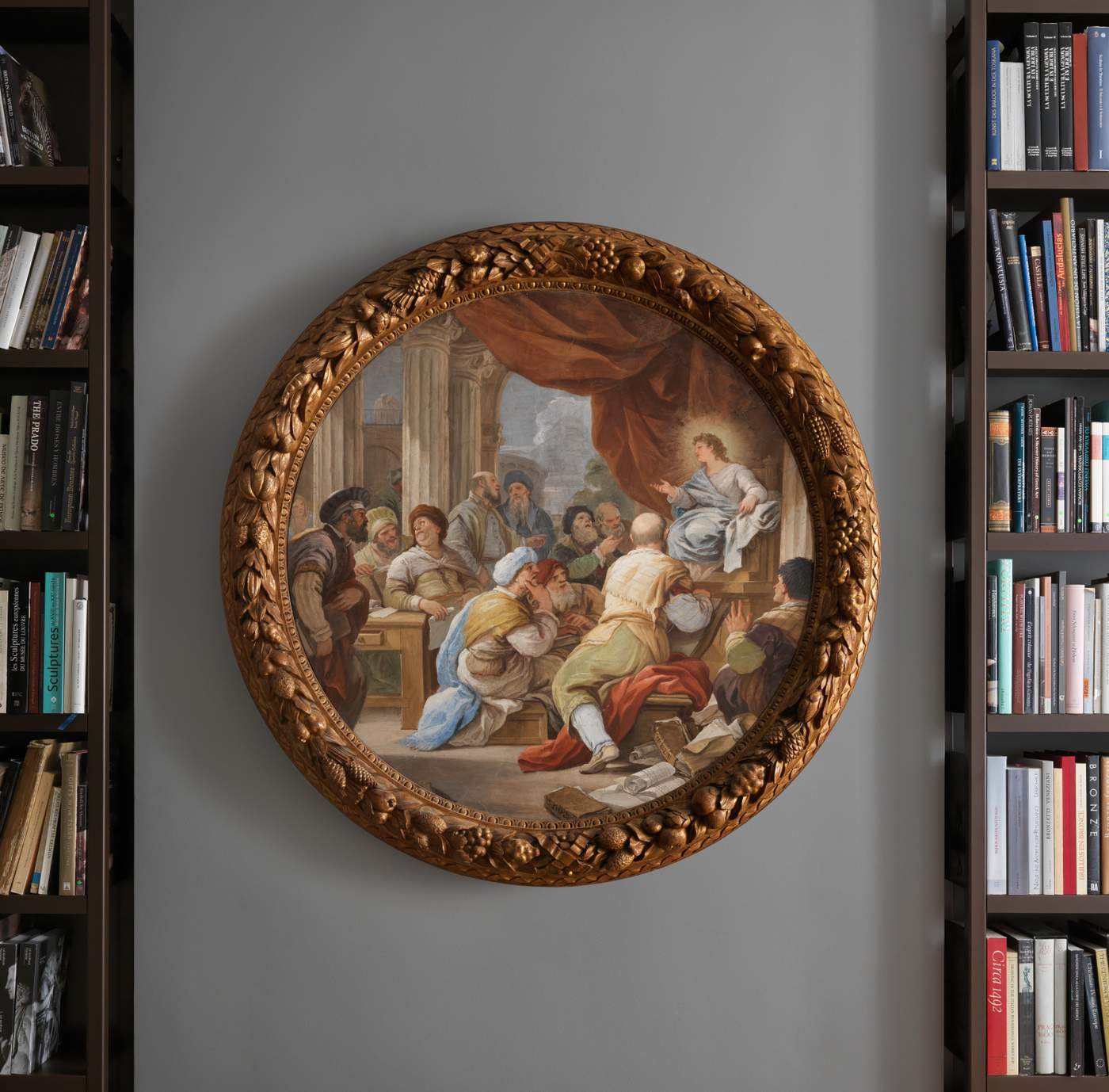 Luca Giordano, Cristo tra i dottori (1685 circa; affresco su supporto in vimini, diametro 110 cm)
