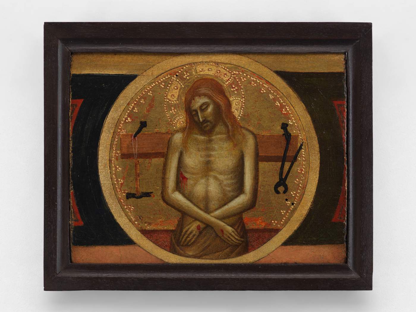 Matteo di Pacino, Vir dolorum con strumenti della Passione (anni Settanta del XIV secolo; tempera e oro su tavola, 16,2 x 20,6 cm)
