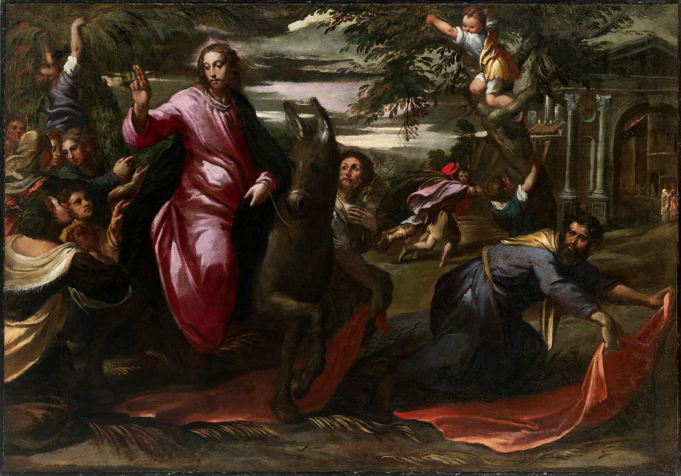Ippolito Scarsella detto lo Scarsellino, Entrata di Cristo a Gerusalemme (1590-1605; olio su tela, 84,5 x 120,5 cm)
