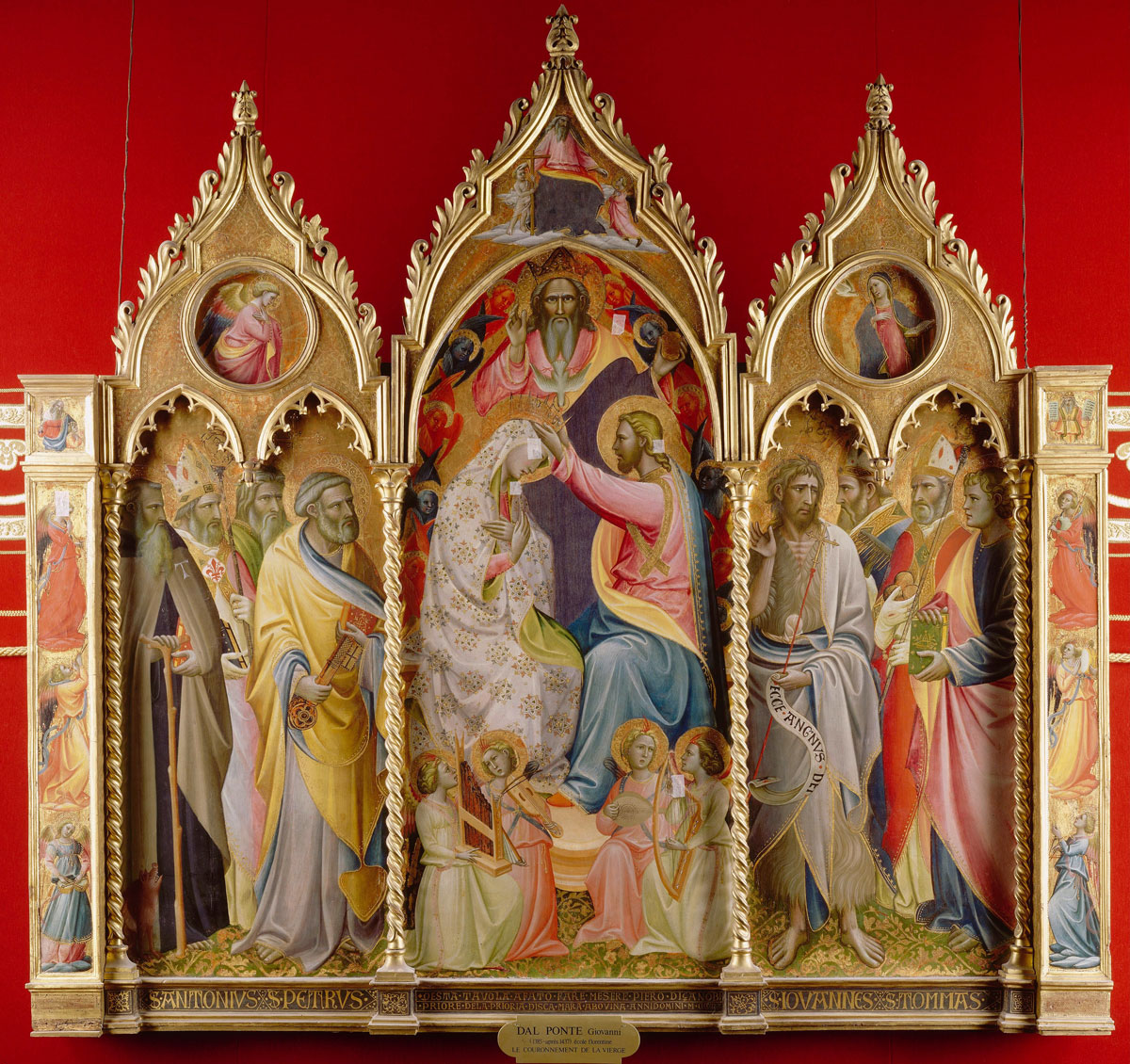 Giovanni dal Ponte, Incoronazione della Vergine, angeli e santi (1425 circa; tempera su tavola, 178 x 215 cm; Chantilly, Musée Condé)
 Giovanni dal Ponte, Incoronazione della Vergine, angeli e santi (1425 circa; tempera su tavola, 178 x 215 cm; Chantilly, Musée Condé)