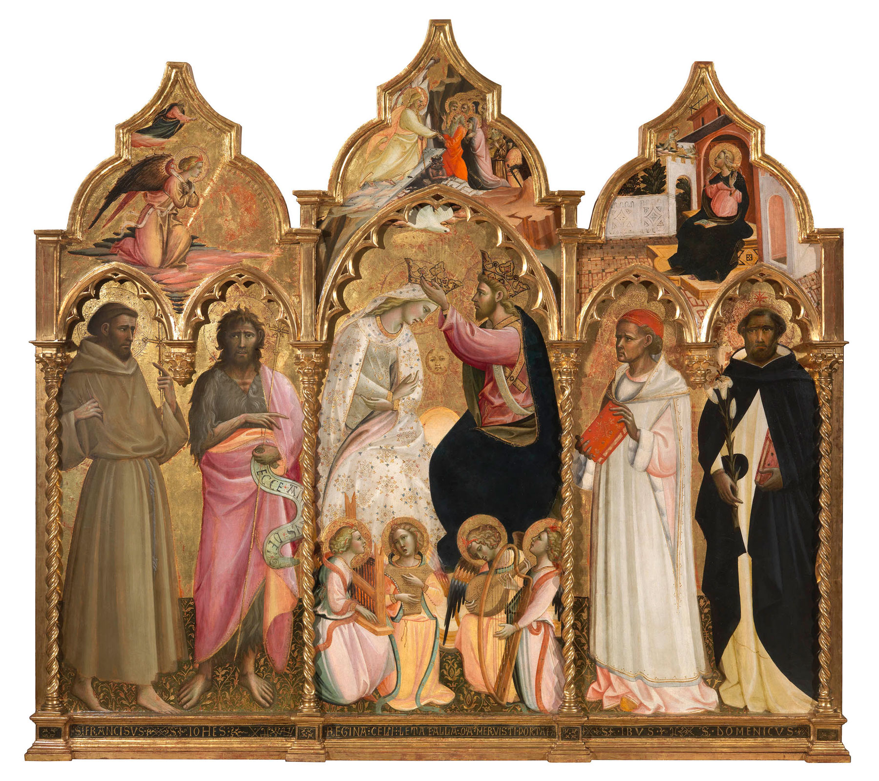Giovanni dal Ponte, Incoronazione della Vergine, angeli e santi (1425-1430 circa; tempera su tavola, 194 x 215,7 cm; Firenze, Galleria dell’Accademia)
 Giovanni dal Ponte, Incoronazione della Vergine, angeli e santi (1425-1430 circa; tempera su tavola, 194 x 215,7 cm; Firenze, Galleria dell’Accademia)