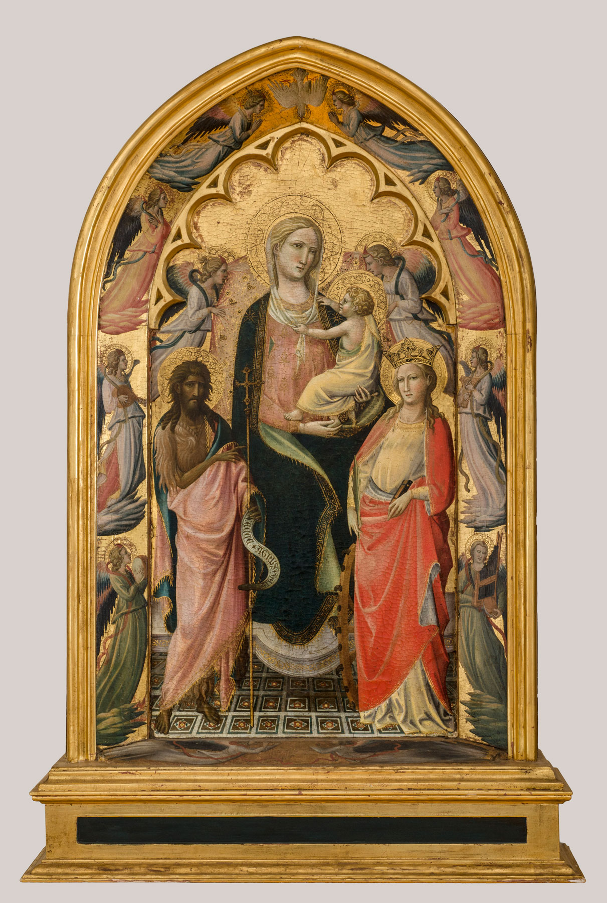 Giovanni dal Ponte, Madonna col Bambino tra i santi Giovanni Battista e Caterina d’Alessandria (1415-1420 circa; tempera su tavola, 114,3 x 67,6 cm; Hartford, Wadsworth Atheneum Museum of Art, The Ella Gallup Sumner and Mary Catlin Sumner Collection Fund, 1982.2)
 Giovanni dal Ponte, Madonna col Bambino tra i santi Giovanni Battista e Caterina d’Alessandria (1415-1420 circa; tempera su tavola, 114,3 x 67,6 cm; Hartford, Wadsworth Atheneum Museum of Art, The Ella Gallup Sumner and Mary Catlin Sumner Collection Fund, 1982.2)