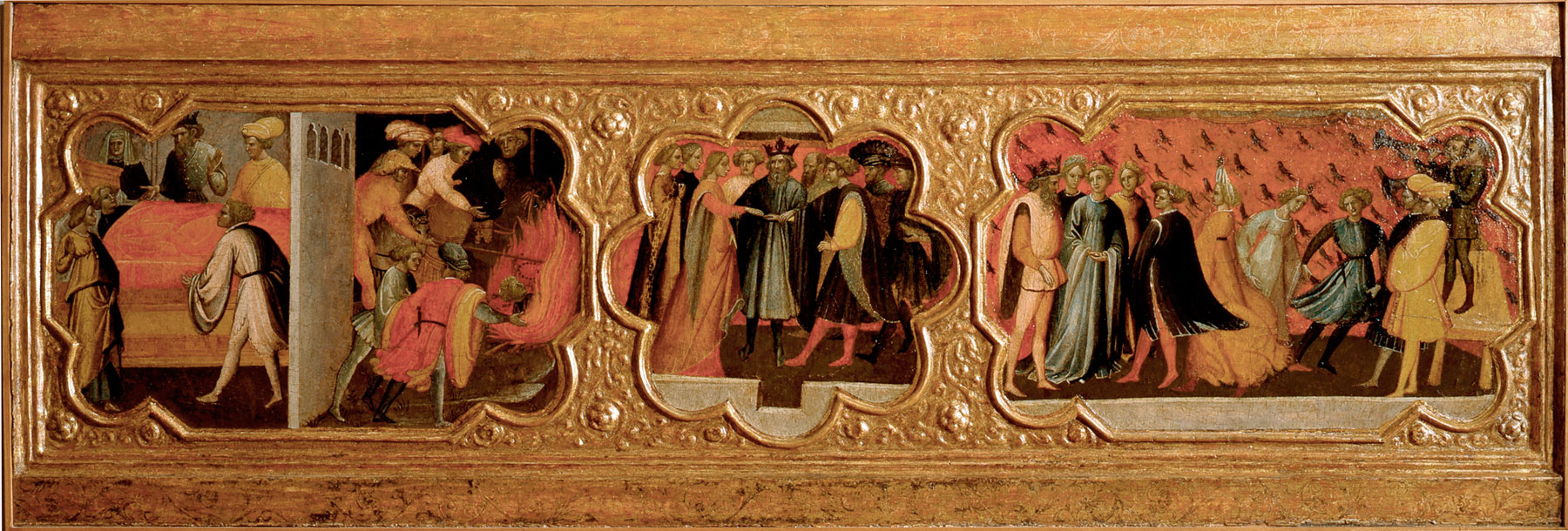 Giovanni dal Ponte, Episodî finali del Teseida (1420-1425 circa; tempera su tavola, 53,2 x 157,6 cm; La Spezia, Museo Civico “Amedeo Lia”)
 Giovanni dal Ponte, Episodî finali del Teseida (1420-1425 circa; tempera su tavola, 53,2 x 157,6 cm; La Spezia, Museo Civico “Amedeo Lia”)