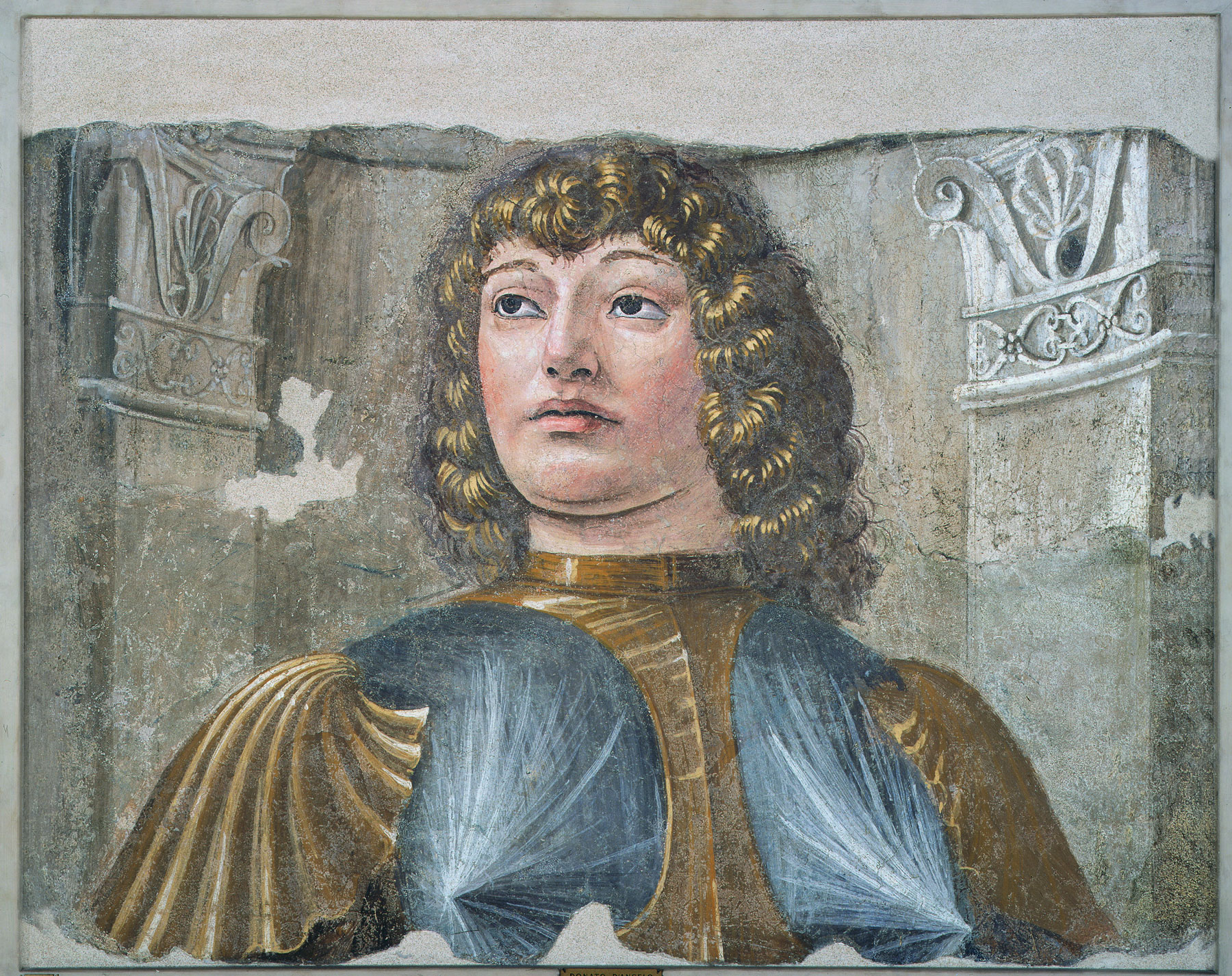 Bramante, Uomo d'arme (1487-1490 circa; affresco strappato e trasportato su tela, 90 x 113 cm; Milano, Pinacoteca di Brera)
