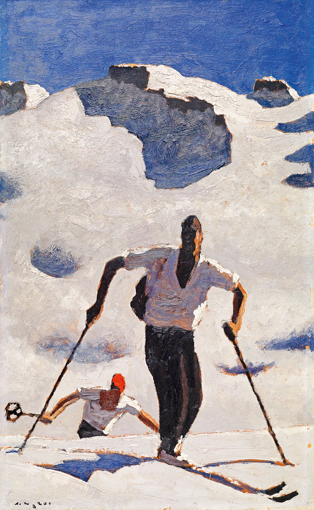 Alfons Walde, Aufstieg (1930; tempera su cartone, 94 x 66 cm; Collezione privata)

