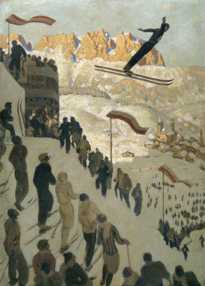 Alfons Walde, Grubschanze bei KitzbÃ¼hel (1925; tempera su cartone, 56,4 x 45 cm; KitzbÃ¼hel, Museum KitzbÃ¼hel)
