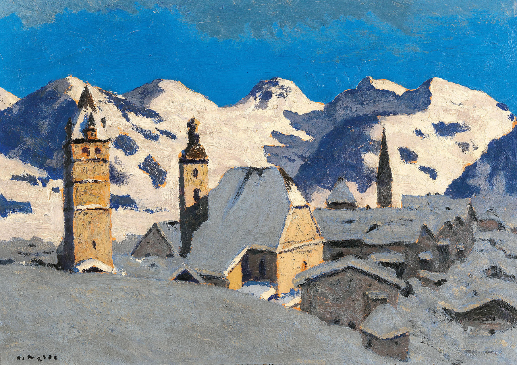 Alfons Walde, KitzbÃ¼hel (1930; olio su cartone, 43 x 58 cm; Collezione privata)
