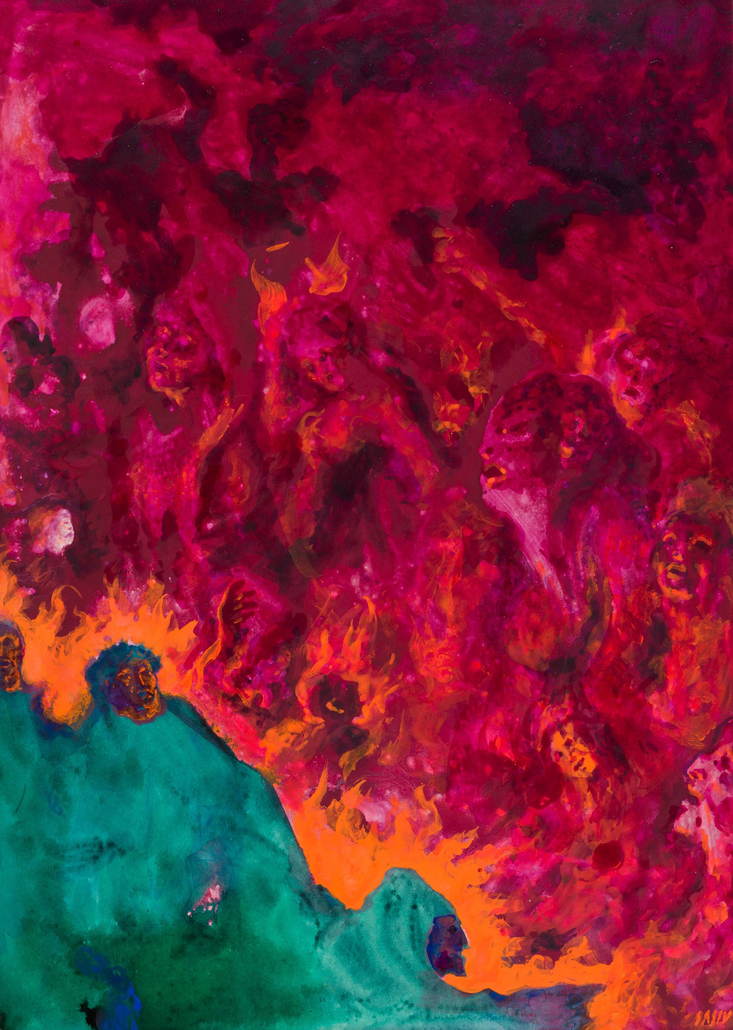 Aligi Sassu, I Lussuriosi (Canto XXV Purgatorio)
