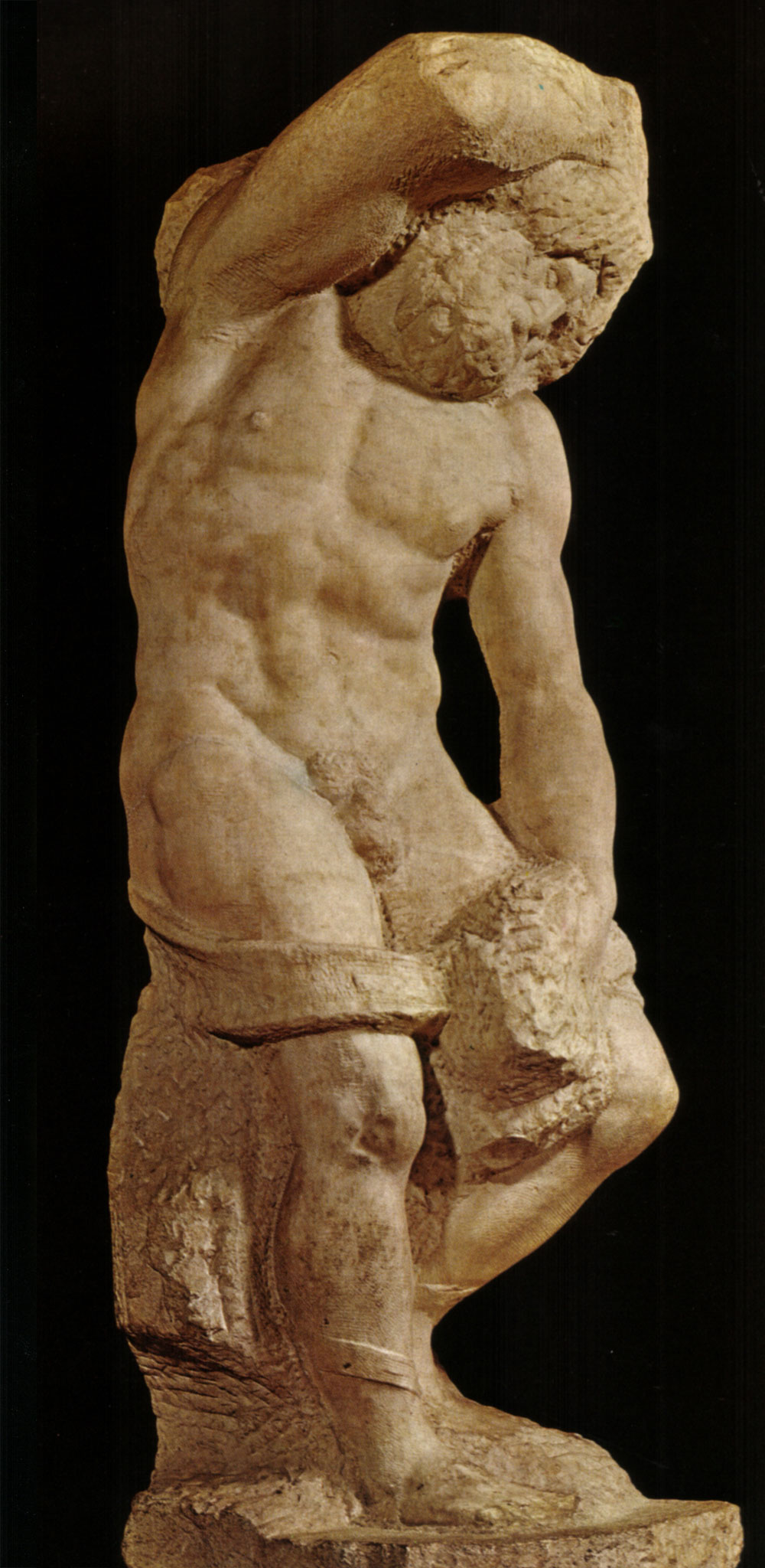 Michelangelo Buonarroti, Esclave barbu (vers 1525-1530 ; marbre, hauteur 263 cm ; Florence, Galleria dell'Accademia)