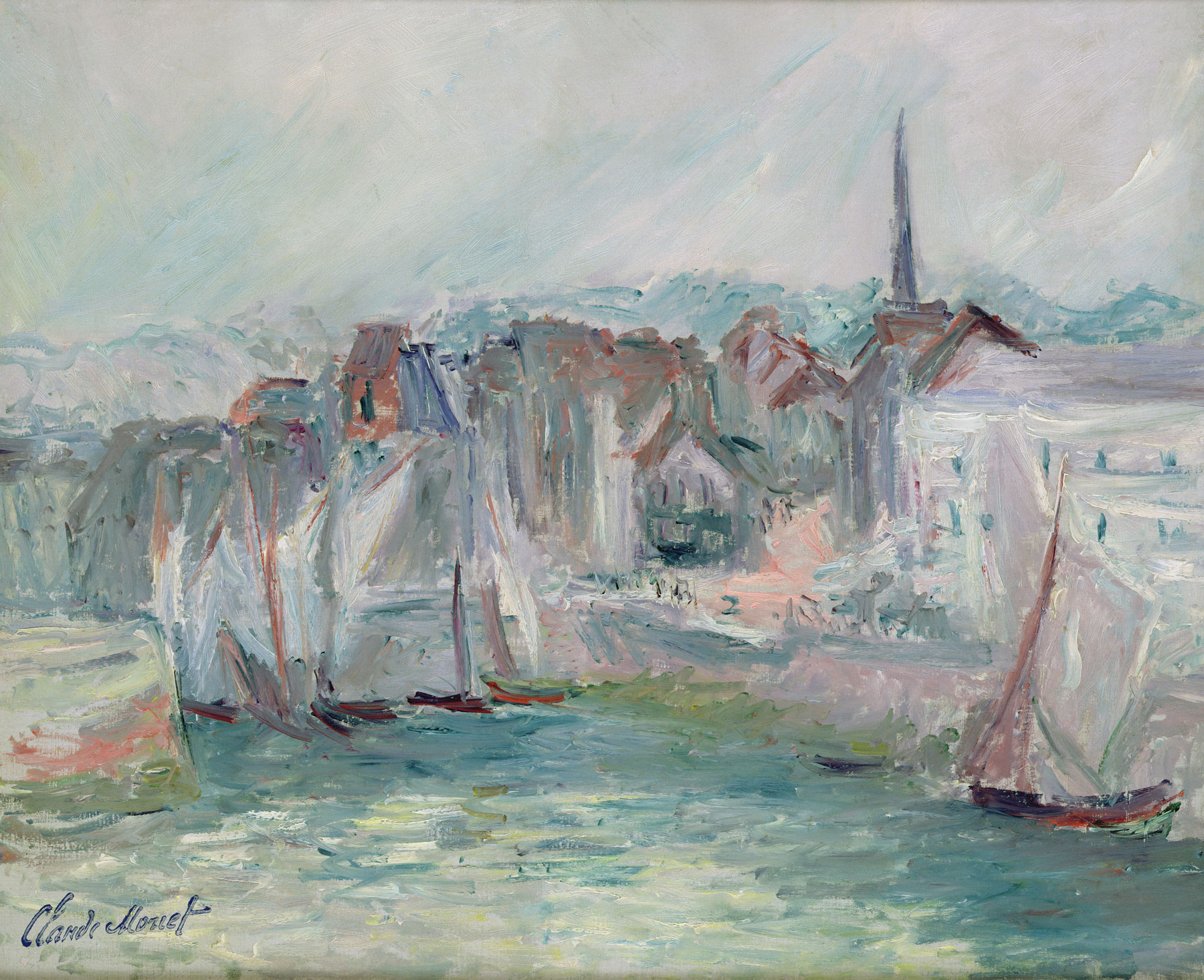 Claude Monet, Barche nel porto di Honfleur (1917; olio su tela, 50x61 cm; Parigi, Musée Marmottan Monet, lascito Michel Monet, 1966 Inv. 5022) © Musée Marmottan Monet, Académie des beaux-arts, Paris
 Claude Monet, Barche nel porto di Honfleur (1917; olio su tela, 50x61 cm; Parigi, Musée Marmottan Monet, lascito Michel Monet, 1966 Inv. 5022) © Musée Marmottan Monet, Académie des beaux-arts, Paris