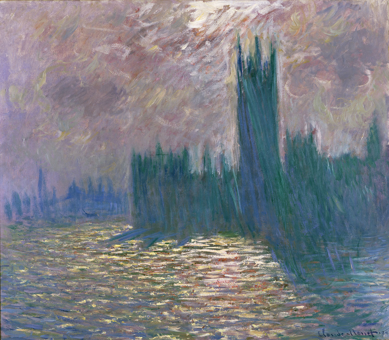 Claude Monet, Londra. Il Parlamento. Riflessi sul Tamigi (1905; olio su tela, 81,5x92 cm; Parigi, Musée Marmottan Monet, lascito Michel Monet, 1966 Inv. 5007) © Musée Marmottan Monet, Académie des beaux-arts, Paris
 Claude Monet, Londra. Il Parlamento. Riflessi sul Tamigi (1905; olio su tela, 81,5x92 cm; Parigi, Musée Marmottan Monet, lascito Michel Monet, 1966 Inv. 5007) © Musée Marmottan Monet, Académie des beaux-arts, Paris